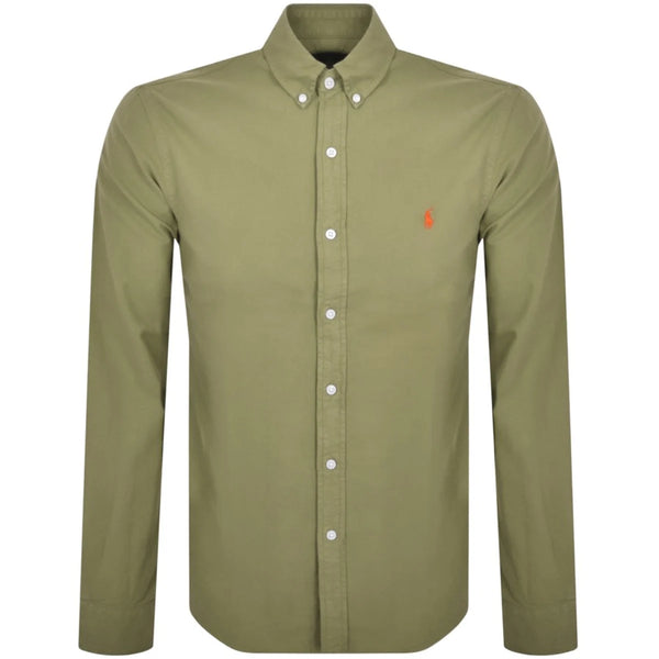 Ralph Lauren Custom Fit Oxford Shirt | Long Sleeve | Olive Green