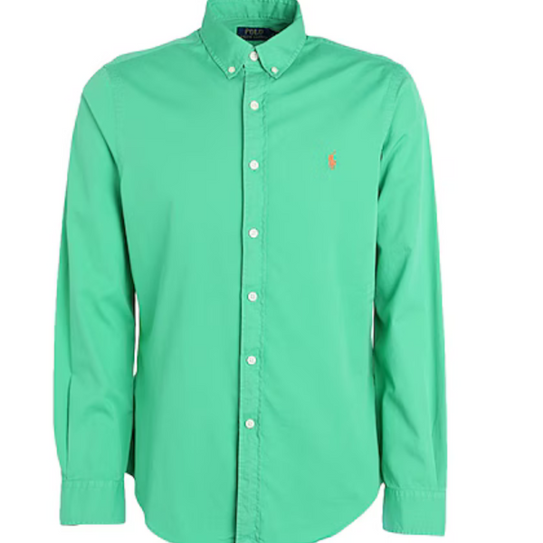 Ralph Lauren Men’s Custom Slim Fit Shirt - Medium - Green - Long Sleeve